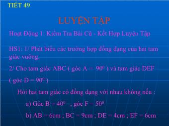 Tiết 49: Luyện tập