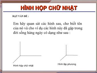 Tiết 55: Hình hộp chữ nhật