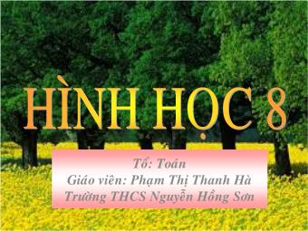 Tiết 60 - Bài 5: Diện tích xung quanh của hình lăng trụ đứng - Phạm Thị Thanh Hà