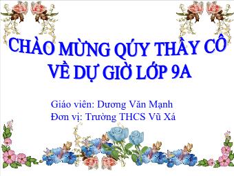 Tiết 60: Phương trình quy về phương trình bậc hai - Dương Văn Mạnh