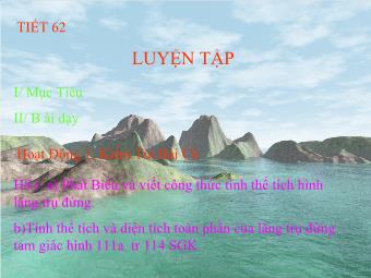 Tiết 62: Luyện tập