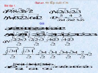 Tiết 67. Ôn tập cuối năm