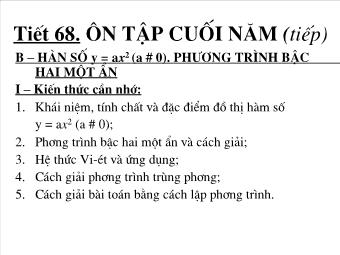 Tiết 68. Ôn tập cuối năm (tiếp)