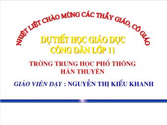 Tiết 9- Bài 5: Cung cầu trong sản xuất và lưu thông hàng hóa - Nguyễn Thị Kiều Khanh