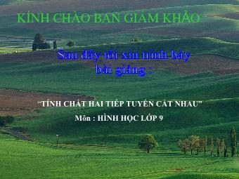 Tính chất hai tiếp tuyến cắt nhau