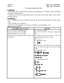 Tuần 35 - Tiết 67: Ôn tập cuối năm (t3)