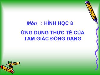 Ứng dụng thực tế của tam giác đồng dạng