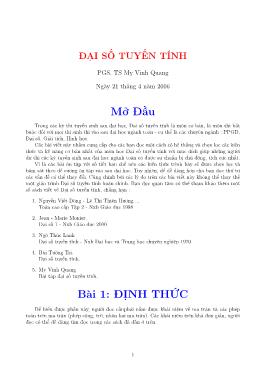 Bài 1: Định thức - Mỵ Vinh Quang