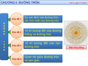 Bài 1. Sự xác định đường tròn. Tính chất đối xứng của đường tròn