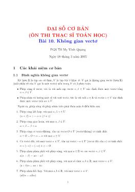 Bài 10: Không gian vectơ - Mỵ Vinh Quang