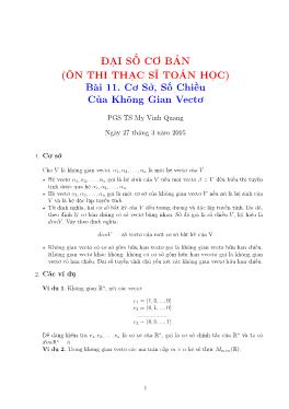 Bài 11: Cơ sở, số chiều của không gian vectơ - Mỵ Vinh Quang