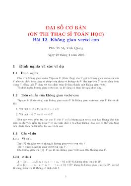 Bài 12: Không gian vectơ con - Mỵ Vinh Quang