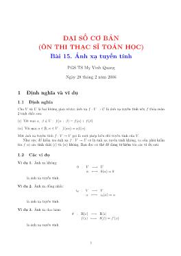 Bài 15: Ánh xạ tuyến tính - Mỵ Vinh Quang