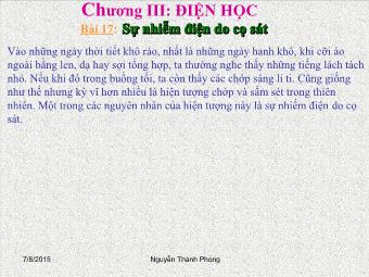 Bài 17: Sự nhiễm điện do cọ sát - Nguyễn Thanh Phong