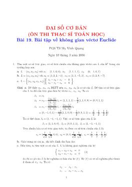 Bài 19: Bài tập về không gian véctơ Euclide - Mỵ Vinh Quang