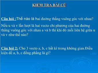 Bài 3: Đường thẳng vuông góc với mặt phẳng