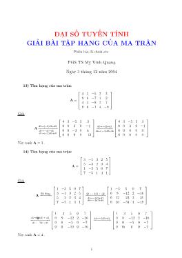 Bài 5: Giải bài tập hạng của ma trận - Mỵ Vinh Quang