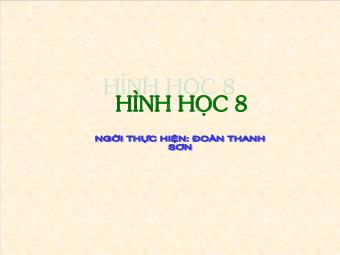 Bài 8: Các trường hợp đồng dạng của tam giác vuông - Đoàn Thanh Sơn