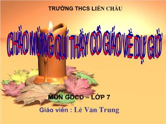 Bài 8: Khoan dung - Lê Văn Trung