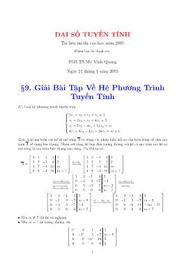 Bài 9: Giải bài tập về hệ phương trình tuyến tính - Mỵ Vinh Quang