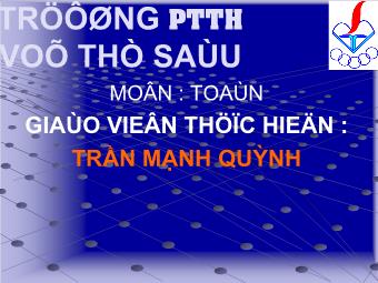 Bài giảng Chùm mặt phẳng - Trần Mạnh Quỳnh