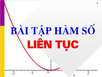 Bài tập Hàm số liên tục