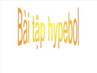 Bài tập hypebol