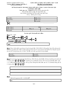 Đề tham khảo thi học sinh giỏi máy tính casio vòng huyện Năm học 2008-2009