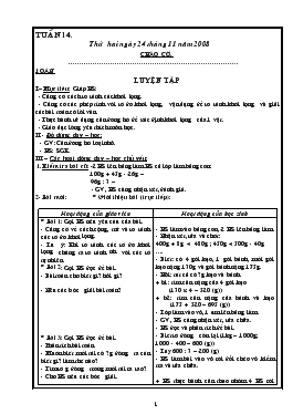 Giáo án Lớp 3 Tuần 14 - Đỗ Thị Thu Hương