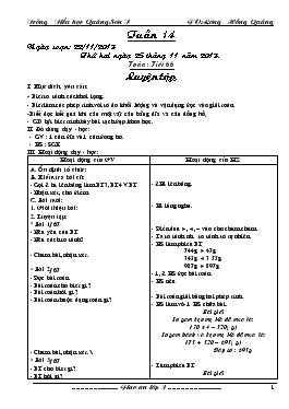 Giáo án Lớp 3 Tuần 14 - Lương Hồng Quảng