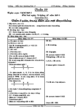 Giáo án Lớp 3 Tuần 20 - Lương Hồng Quảng