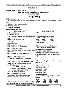 Giáo án Lớp 3 Tuần 21 - Lương Hồng Quảng