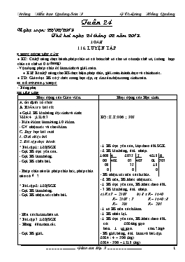 Giáo án Lớp 3 Tuần 24 - Lương Hồng Quảng