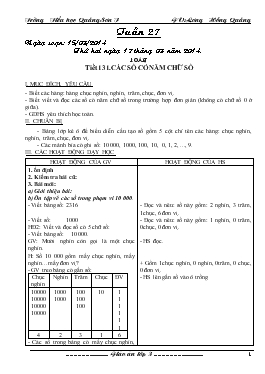 Giáo án Lớp 3 Tuần 27 - Lương Hồng Quảng