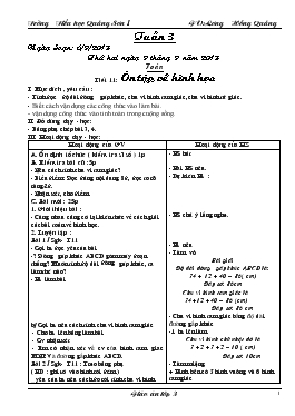 Giáo án Lớp 3 Tuần 3 - Lương Hồng Quảng