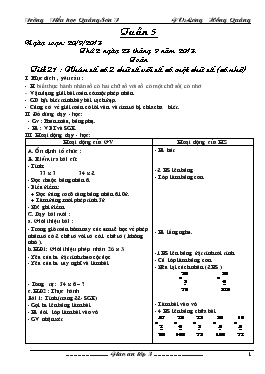 Giáo án Lớp 3 Tuần 5 - Lương Hồng Quảng