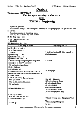 Giáo án Lớp 3 Tuần 6 - Lương Hồng Quảng