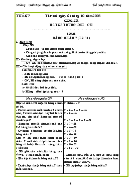 Giáo án Lớp 3 Tuần 7, 8 - Đỗ Thị Thu Hương