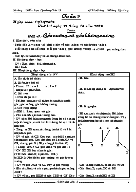 Giáo án Lớp 3 Tuần 9 - Lương Hồng Quảng