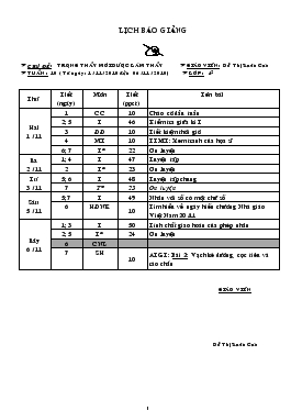 Giáo án Lớp 4 Tuần 10 - Đỗ Thị Xuân Cúc