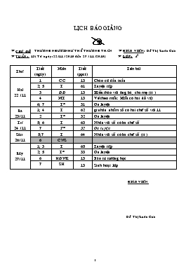 Giáo án Lớp 4 Tuần 13 - Đỗ Thị Xuân Cúc