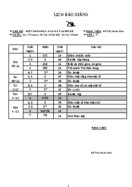 Giáo án Lớp 4 Tuần 14 - Đỗ Thị Xuân Cúc