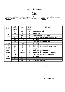 Giáo án Lớp 4 Tuần 7 - Đỗ Thị Xuân Cúc