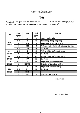 Giáo án Lớp 4 Tuần 9 - Đỗ Thị Xuân Cúc