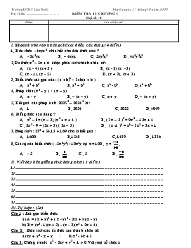Kiểm tra 45’ Chương I Đại số 8