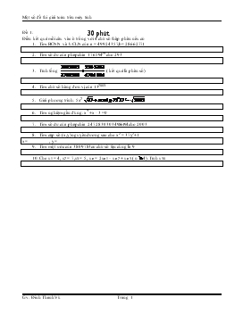 Một số đề thi giải toán trên máy tính - Đinh Thanh Vũ