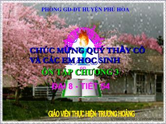 Ôn tập chương III: Phương trình bậc nhất một ẩn - Trương Hoàng