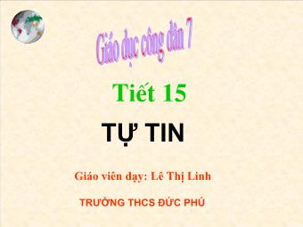 Tiết 15: Tự tin - Lê Thị Linh