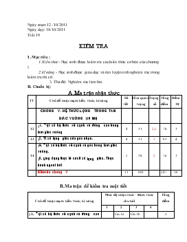 Tiết 19: Kiểm tra 1 tiết Toán 9