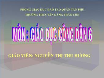Tiết 24 – Bài 14: Thực hiện trật tự an toàn giao thông - Nguyễn Thị Thu Hương